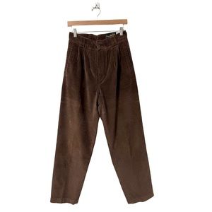 Giorgio Sant’Angelo Brown Corduroy Tapered Style  High-Waist Pants Size 10